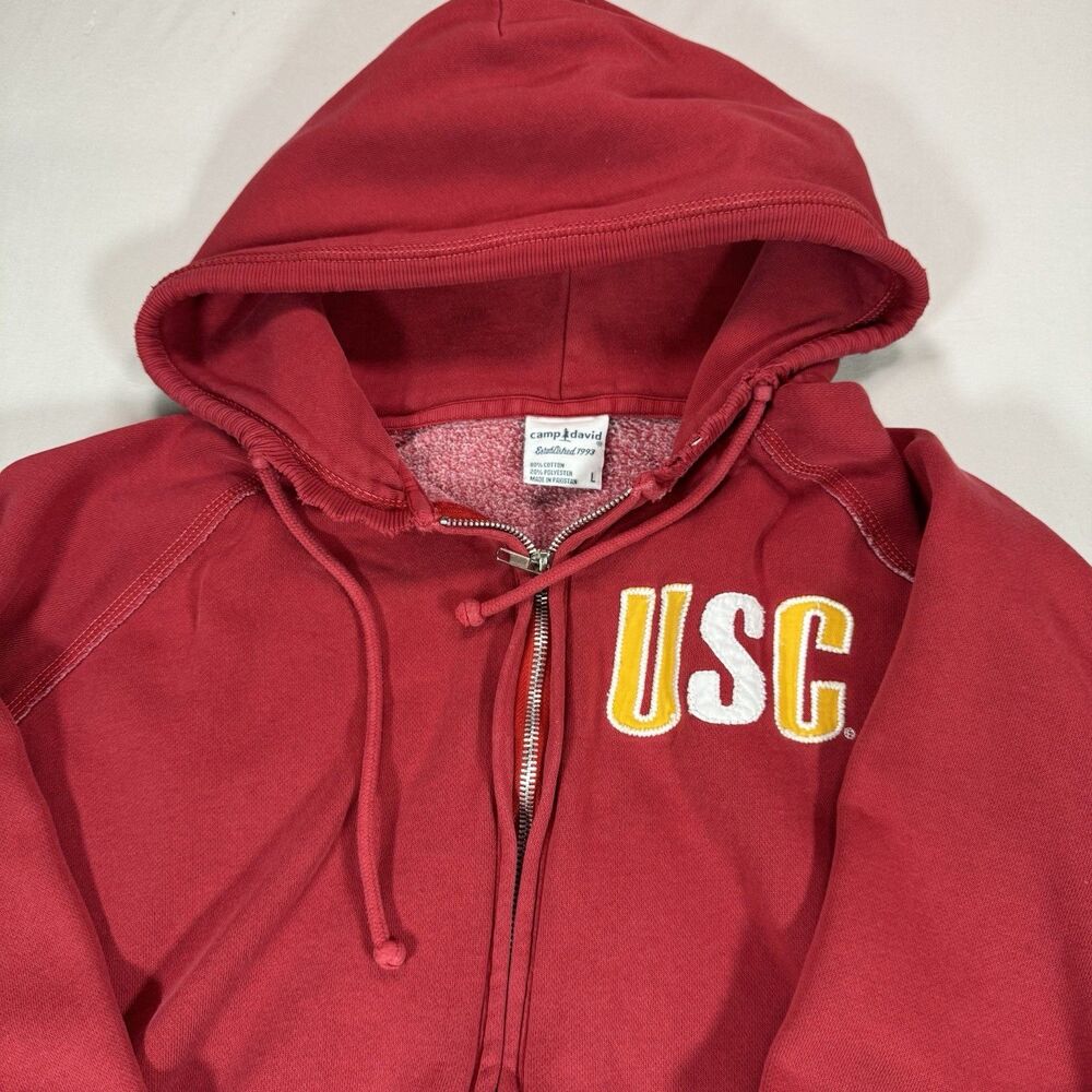 Y2K Vintage-Style USC Trojans Half-Zip Hoodie by Camp David – Women’s/Unisex - Picture 2 of 4